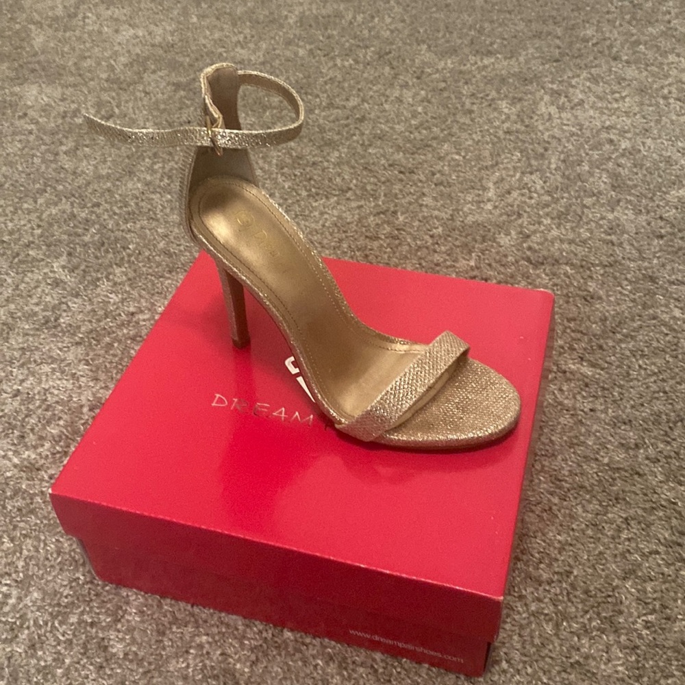 Gold prom shoes